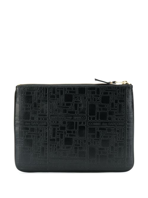 Leather clutch with logo COMME DES GARÇONS WALLET | SA5100EL1BLACK